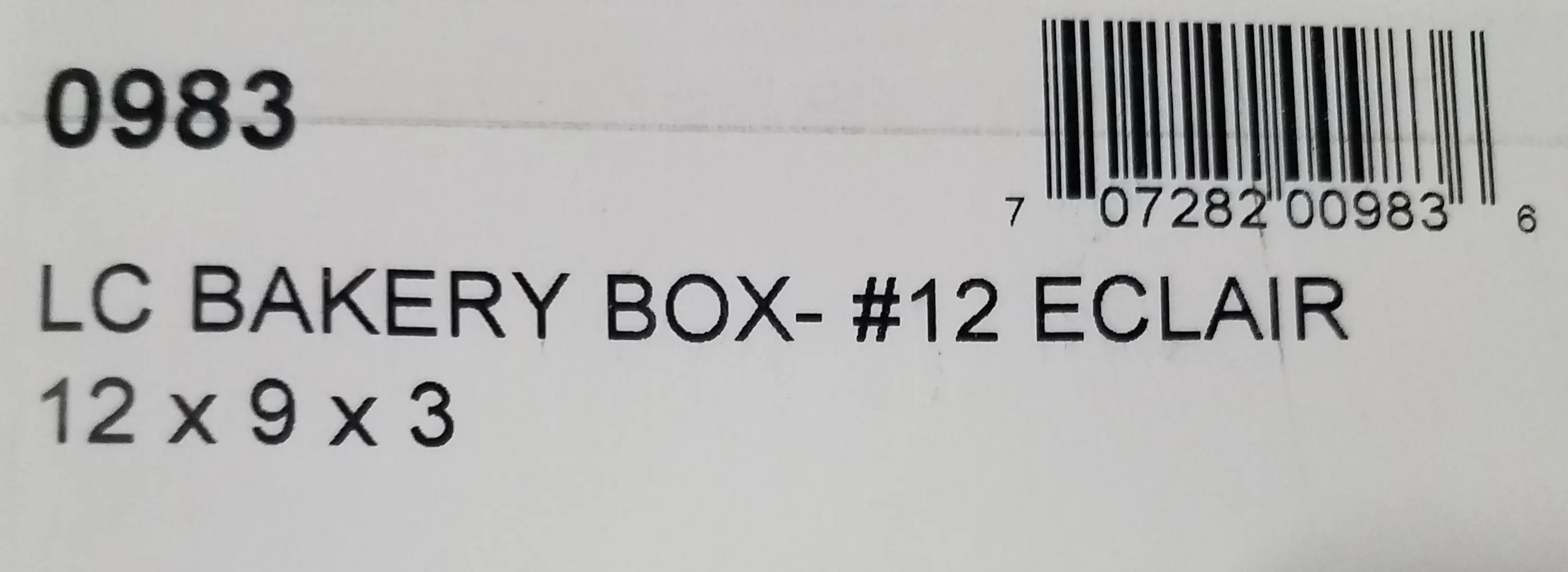 12X9X3 LC BAKERY BOX #12 ECLAIR 200CT - Image 2