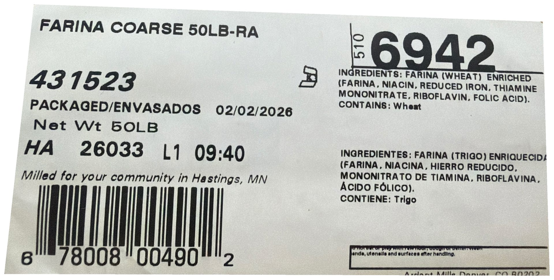 FARINA COURSE RA 50 LB
