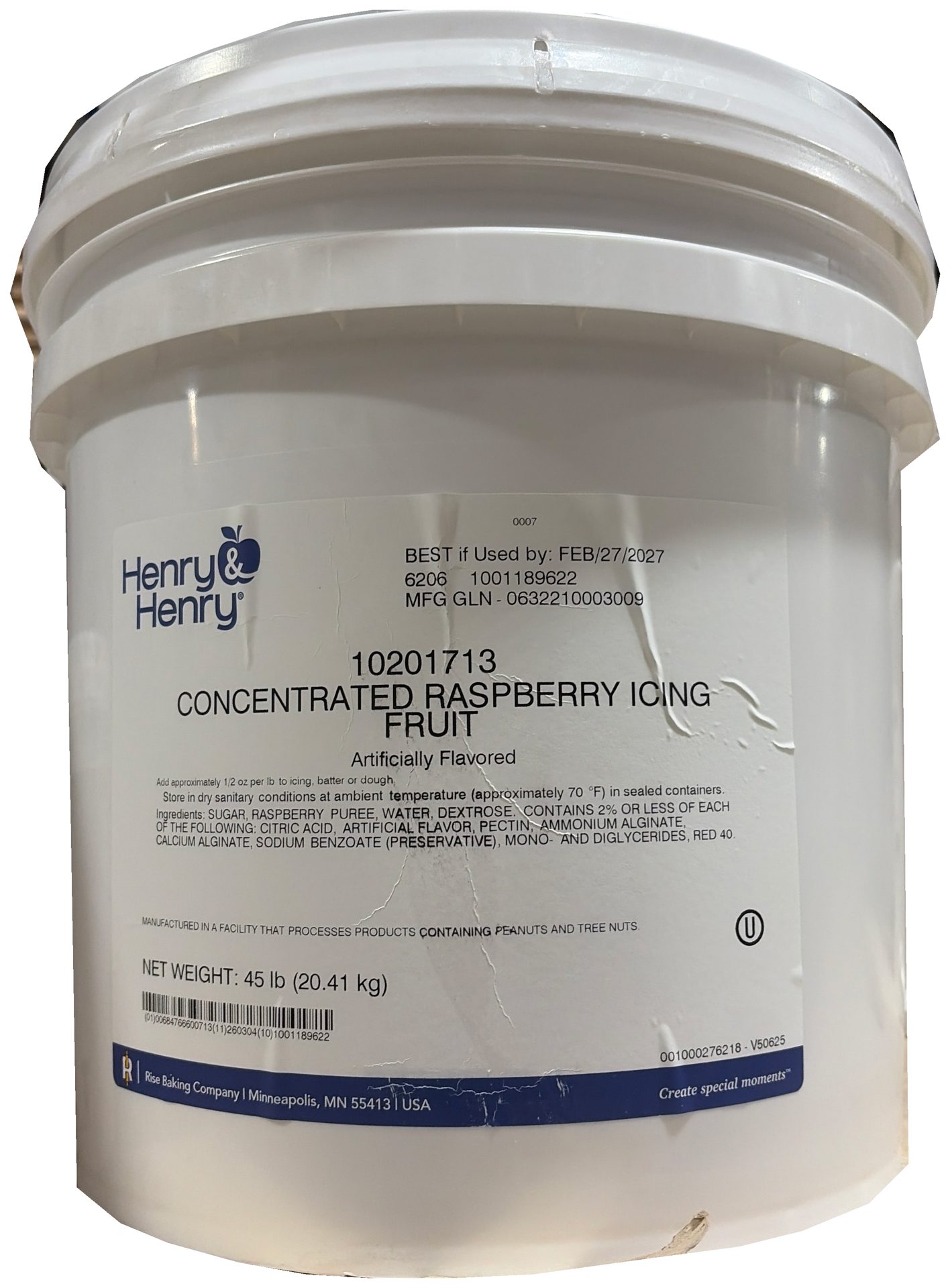 RASPBERRY ICING FRUIT 45LB